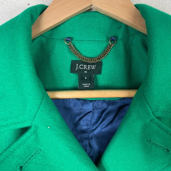 J. Crew Majesty Double Breasted Coat in Kelly Green Size 2 - Picture 3 of 11